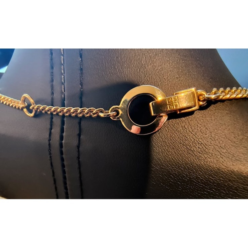 Vintage Givenchy Gold Tone Amber Crystal‎ Necklace and Leverback Earrings Set - Picture 6 of 12